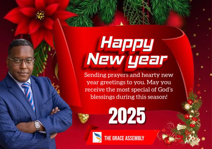 Red Maximalist New Year  A4 template