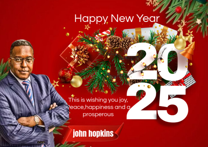 Red Maximalist New Year  A4 template