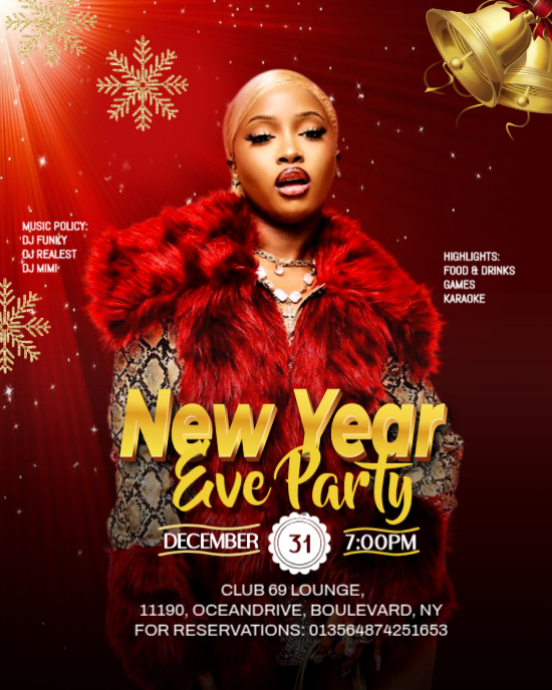 Red Maximalist New Year Eve Instagram Portrait Template | PosterMyWall