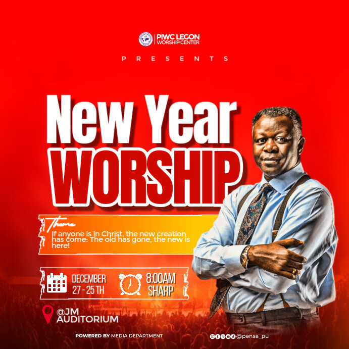 Red Maximalist New Year Instagram Post Template | PosterMyWall