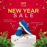 Red Maximalist New Year Sale Instagram Post template