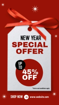 Red Maximalist New Year Special Offer  Instagram Story template