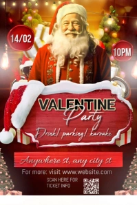 Red Maximalist Night Club Party Pinterest Graphic template