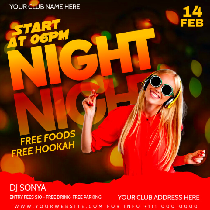 Copy of Red Maximalist Night Club Partyu Instagram Post | PosterMyWall