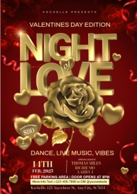 Red Maximalist Night Of Love A4 template