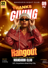 Red Maximalist Night Party Design Template  A3