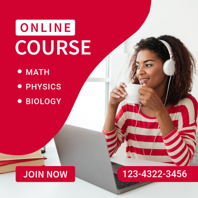 Red Maximalist Online Course Instagram Post template