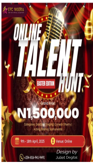 Red Maximalist Online Talent Hunt Easter Edition  Facebook Story template