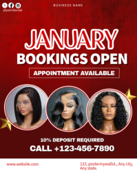 Red Maximalist Open For Bookings Instagram Portrait template