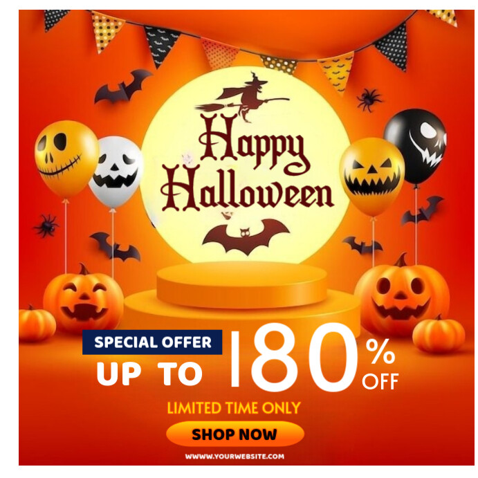Copy of Red Maximalist Orange Maximalist Happy Halloween Sales Podium ...
