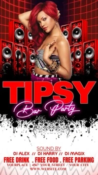 Red Maximalist Party Digital Display (9:16) template