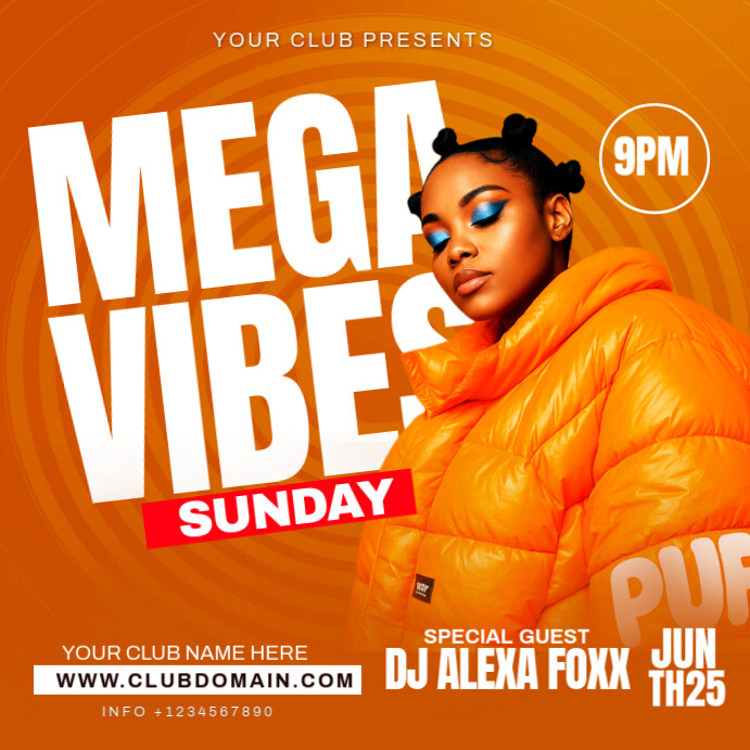 Red Maximalist Party Flyer  Instagram Post Instagram-Beitrag template