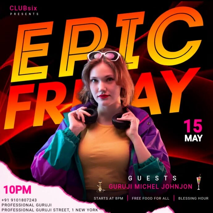 Red Maximalist Party Flyer Instagram Post Template | PosterMyWall