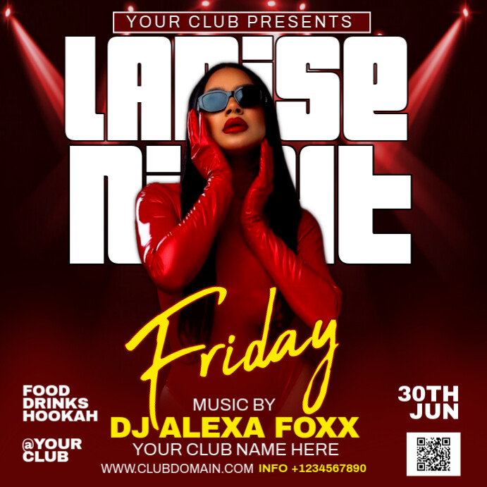 Red Maximalist Party Flyer Instagram Post Template | PosterMyWall