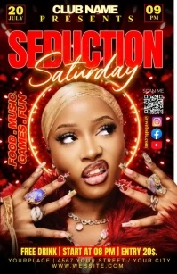 Red Maximalist Party Half Page Wide Halve pagina breed template