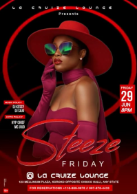 Red Maximalist Party Night  A3 template