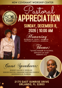 Red Maximalist  Pastor Appreciation A4 template