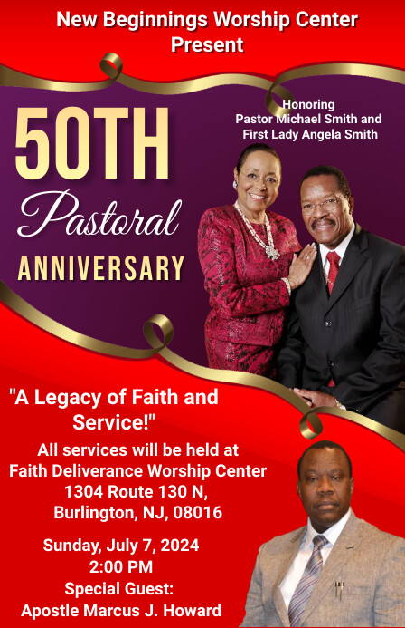 Red Maximalist Pastoral Anniversary Flyers, T Tabloid template