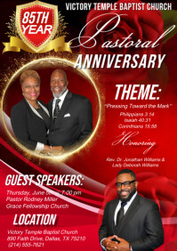 Red Maximalist  Pastoral Anniversary Flyers  A4 template