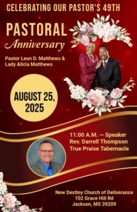 Red Maximalist Pastoral Anniversary Flyers  Tabloid Tabloide template