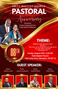 Red Maximalist Pastoral Anniversary Flyers Tabloid template
