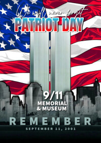 Red Maximalist Patriot Day  A4 template