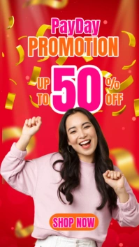 Red Maximalist Pay Day Instagram Story template
