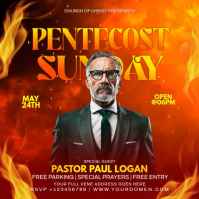 Red Maximalist Pentecost Sunday Event Instagram Post Video Instagram-opslag template