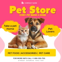 Red Maximalist Pet Store  Instagram Post template