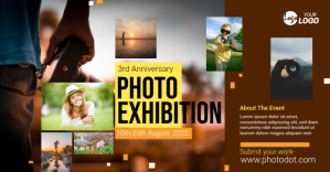 Red Maximalist Photo Exhibition Ad Template Facebook Shared Image
