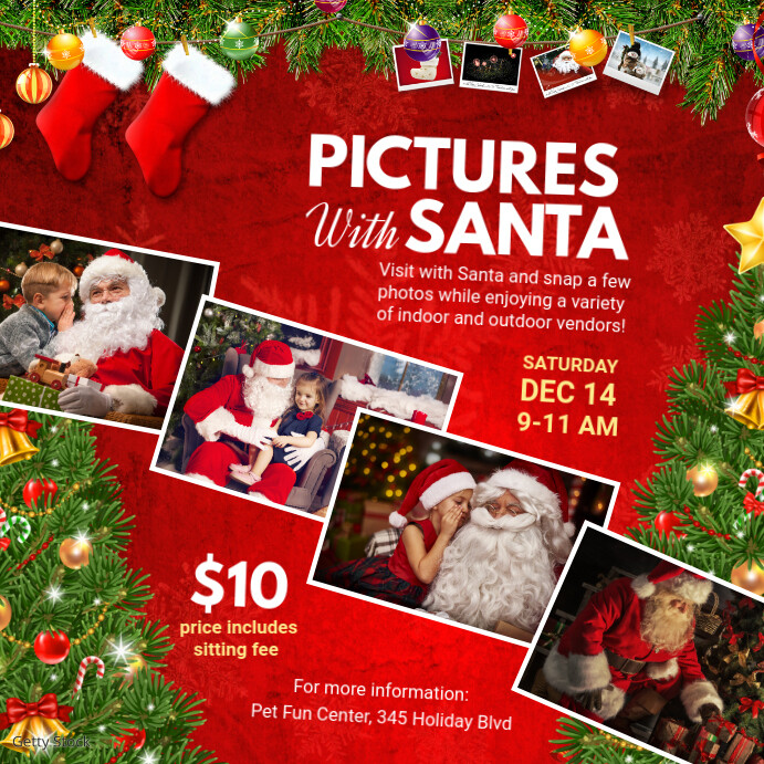 Copy of Red Maximalist Pictures With Santa Instagram Post | PosterMyWall
