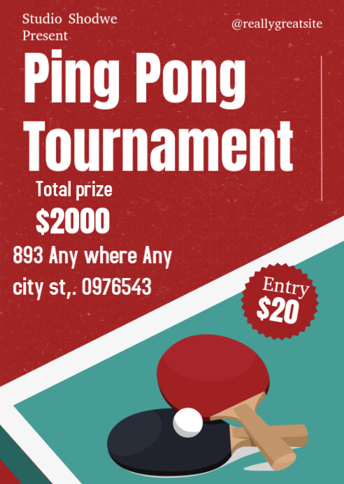 Red Maximalist Ping Pong A6 template