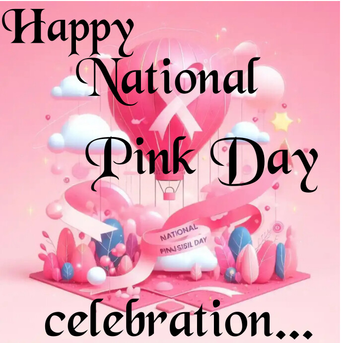 Plantilla de Red maximalist pink day instagram post | PosterMyWall