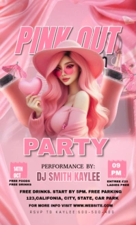 Red Maximalist Pink Out Party Invitation Breast Cancer And Us Legal template