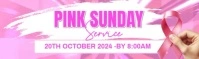 Red Maximalist Pink Sunday Service Invitation Template Linkedin Background Image