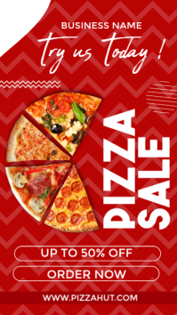 Red Maximalist Pizza Sale  Instagram Story template