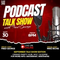 Red Maximalist Podcast Talk Show Design Instagram Post template
