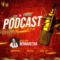 Red Maximalist Podcast Talk Show  Instagram Post Instagram-opslag template