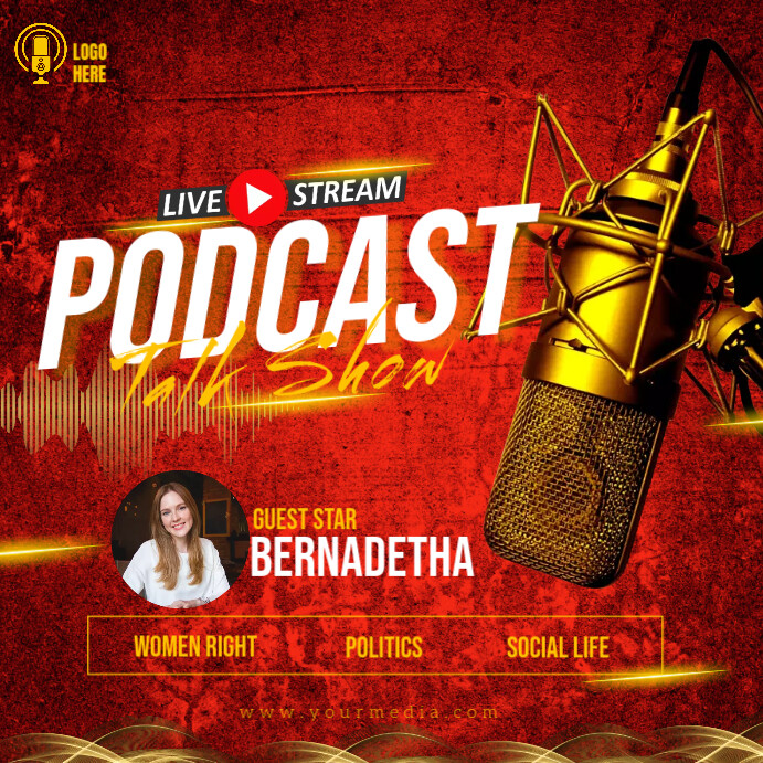Copy of Red Maximalist Podcast Talk Show Instagram Post | PosterMyWall