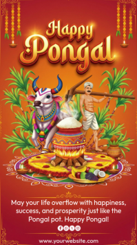 Red Maximalist  Pongal Instagram Story template