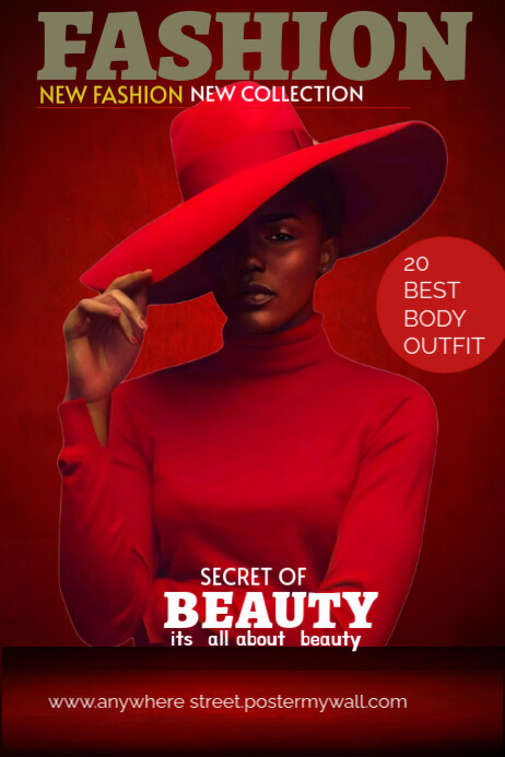 Red maximalist Poster flyer Plakat template