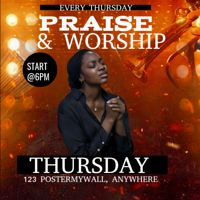 Copy of Red Maximalist Praise And Worship Instagram Post | PosterMyWall