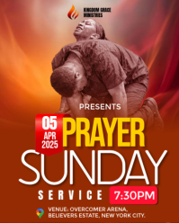 Red Prayer Service Instagram Portrait Template
