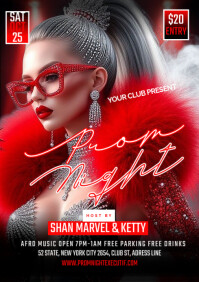 Red Maximalist Prom Night A1 template