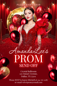Red Prom Send Off Poster Template