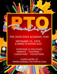 Red Maximalist Pto Pta Meeting Informational Flyer Flyer (us Letter) template