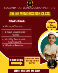 Red Qur'an Memorisation Class Instagram Portrait Template