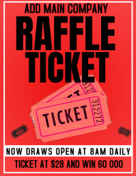 Red Maximalist Raffl Ticket Poster  Flyer (us Letter) Pamflet (Letter AS) template