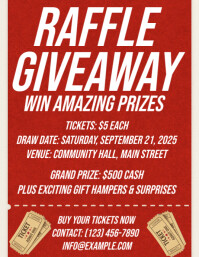 Red Maximalist Raffle Giveaway Flyer (us Letter) template