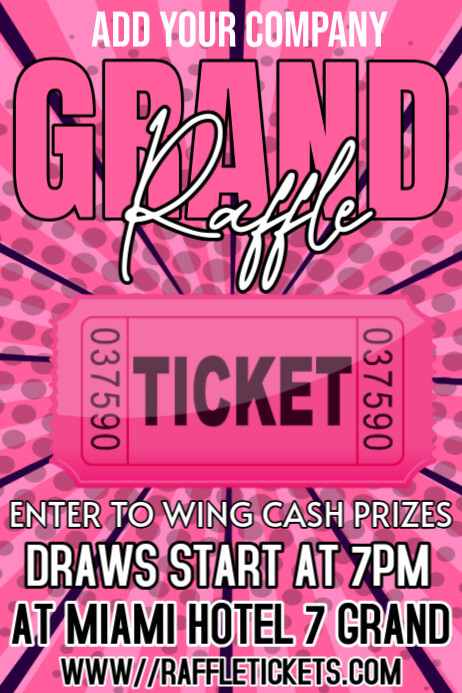 Red Maximalist Raffle Ticket Poster Template | PosterMyWall